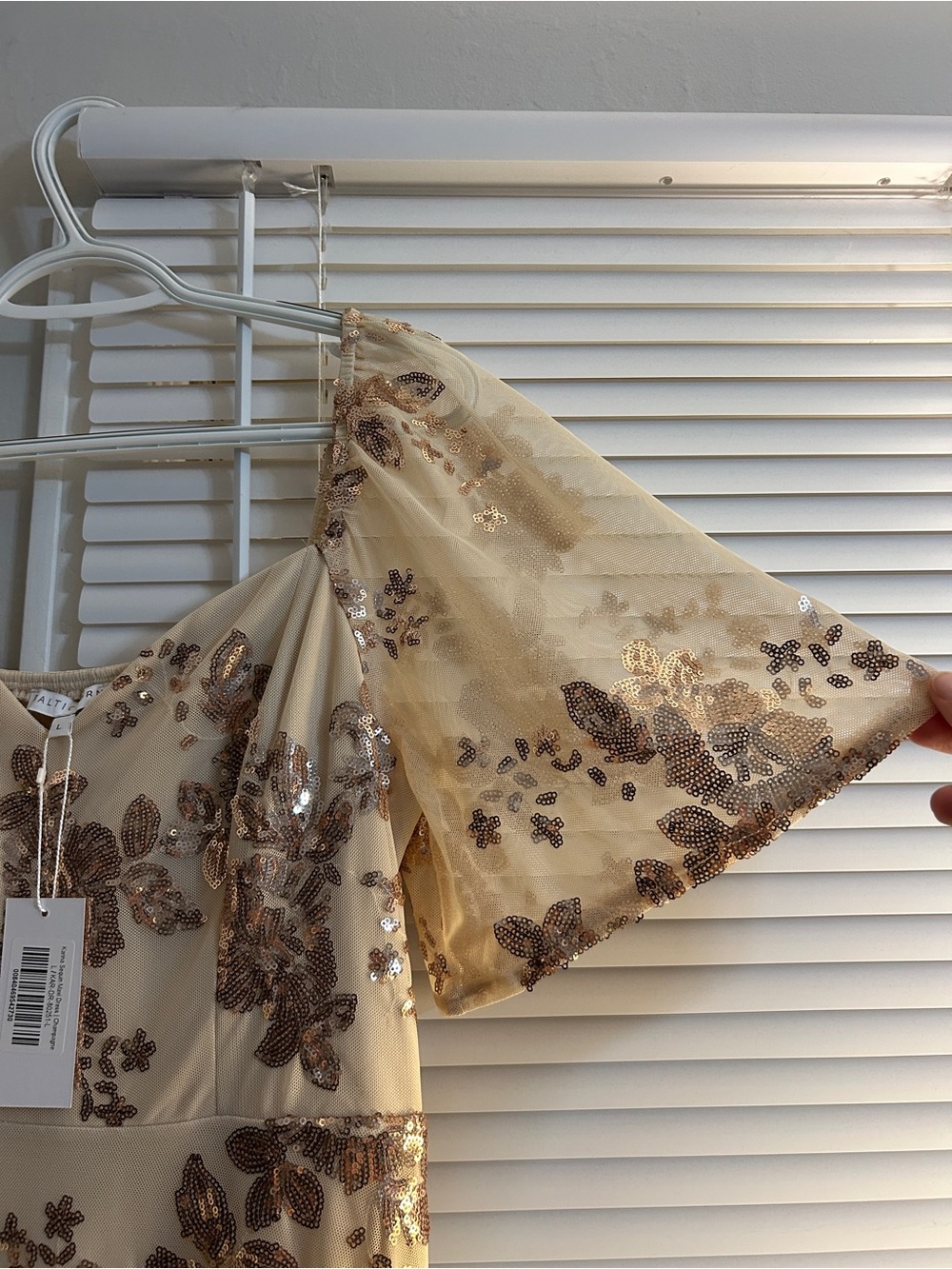 NWT Baltic Born Karina Sequin Maxi Dress Size Large Champagne - Picture 4 of 12